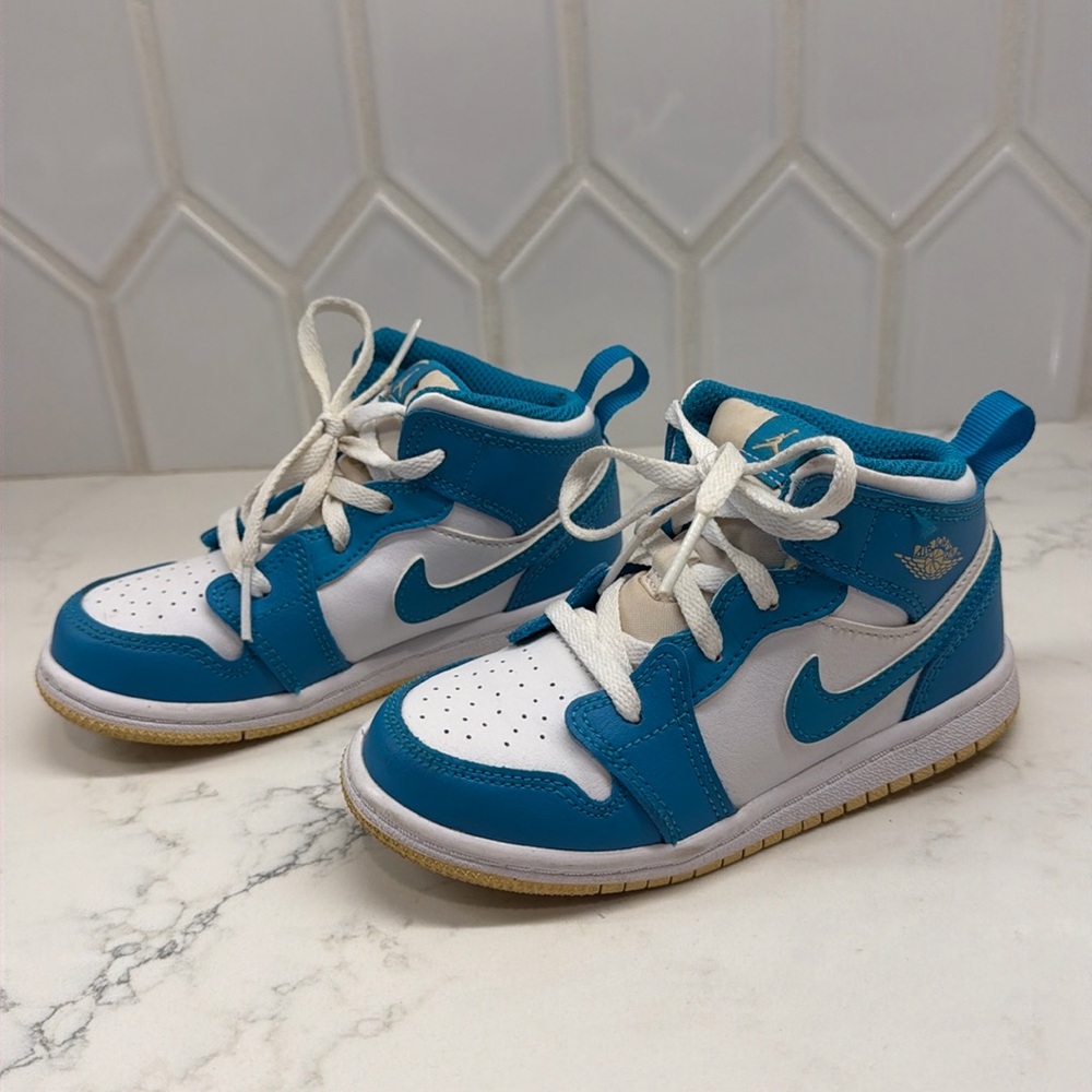 Jordan Kids High-Top Sneakers White Teal